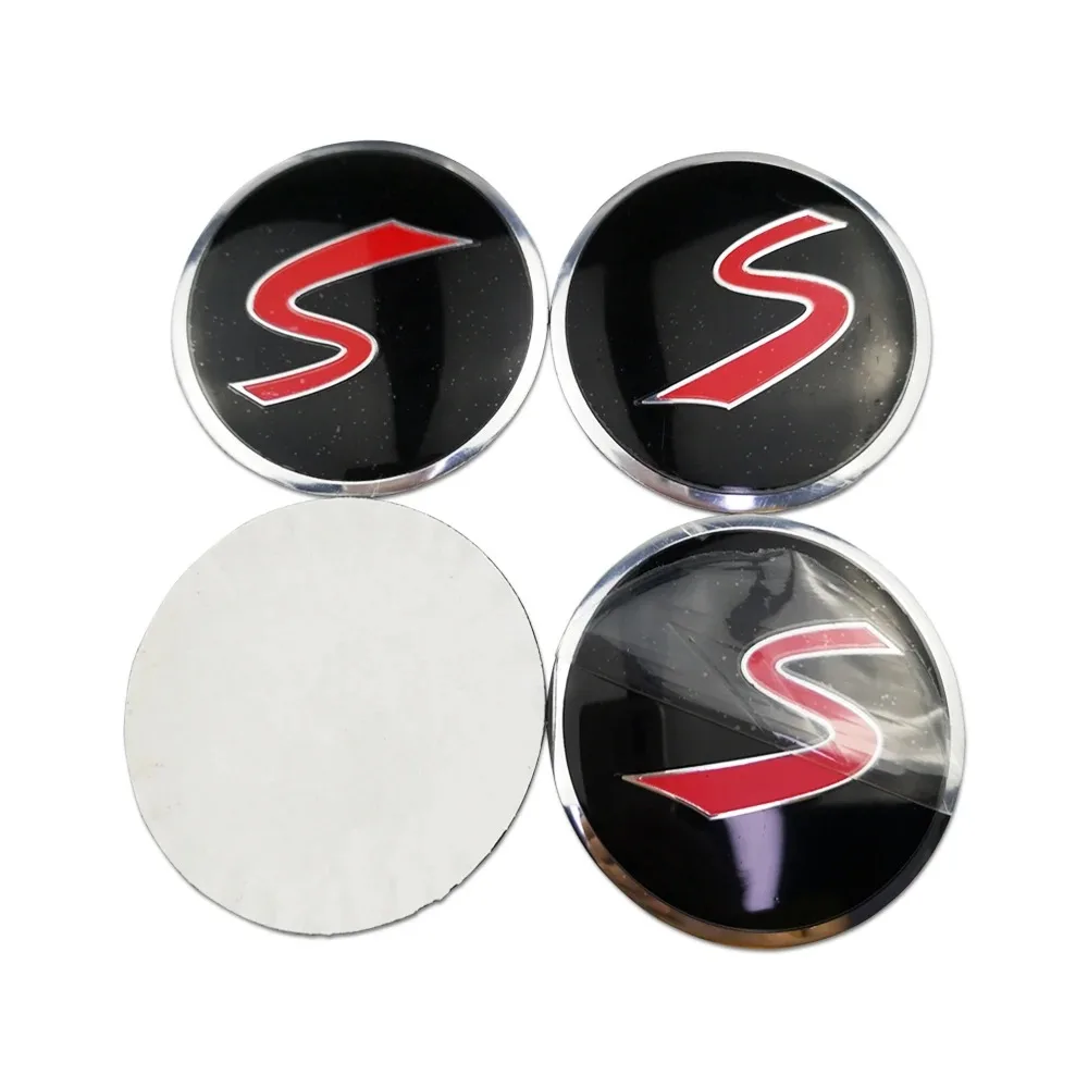 4pcs For MINI WORKS JOHN Cooper S R50 R53 R56 F56 F60 Countryman Clubman JCW Car Wheel Center Hub Cap Cover Emblem Badge Sticker