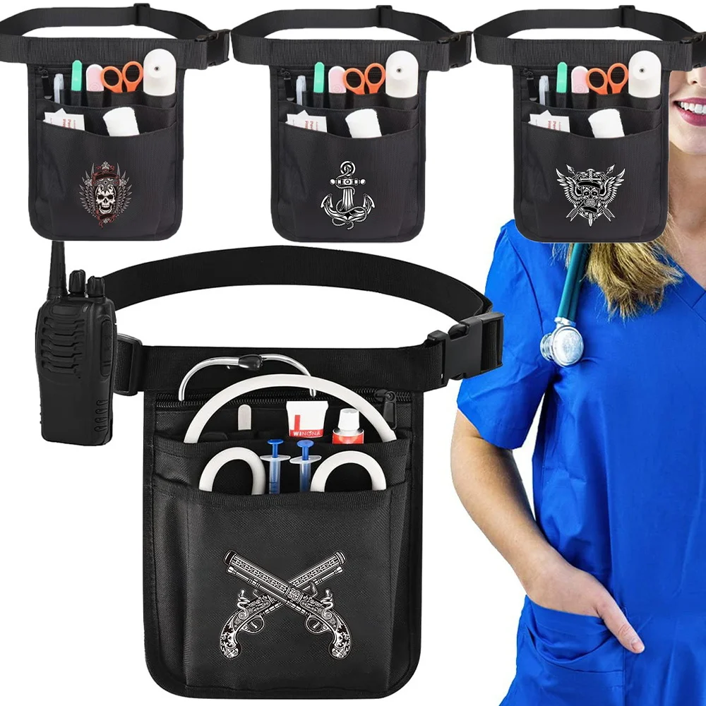 

Skull Series Nurse Portable Waist Bag Workout Multifunctional Large Capacity Storage Waist Pack Work Accessories Waist Bag