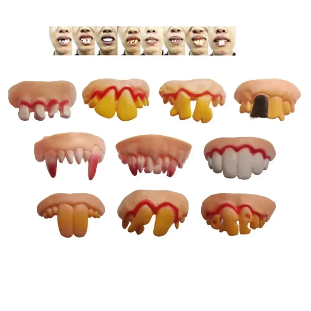 어글리 개그 가짜 이빨 구피, 재미있는 기묘한 앞니 장식 소품, 트릭 장난감 파티 게임 액세서리, 5 개