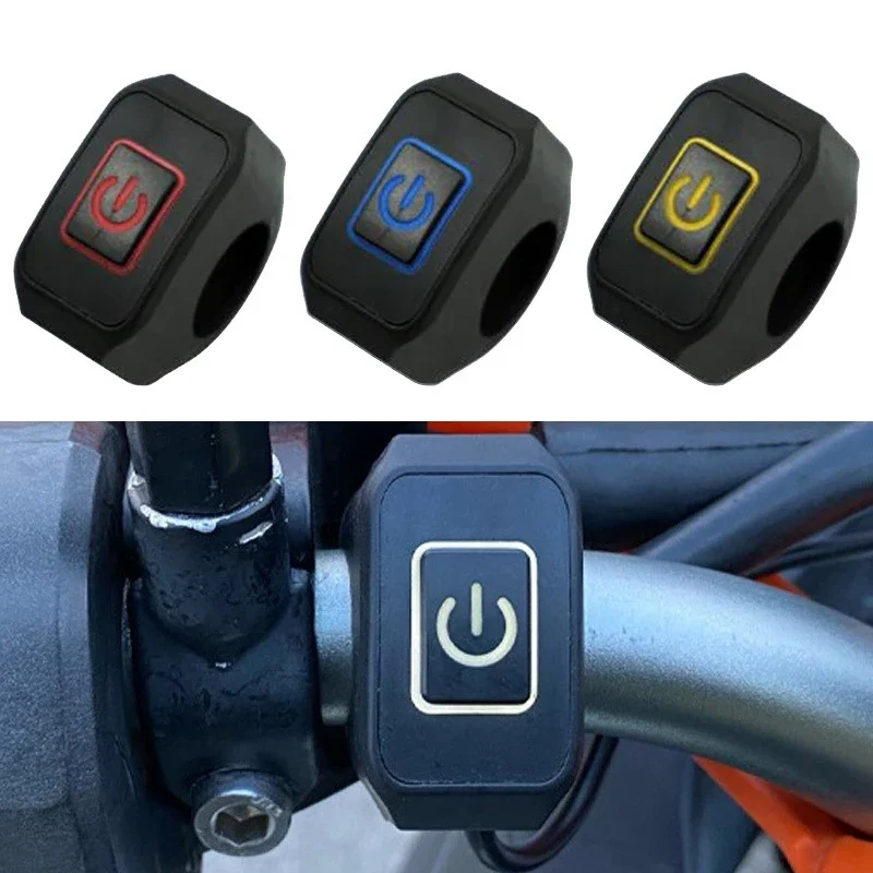 مفتاح مقود دراجة نارية مع مصباح ليد ، زر Momentry ، تحكم كهربائي في قتل النجوم ، مقاوم للماء ، 22 ، Amagi ، 7 "، 8" #1