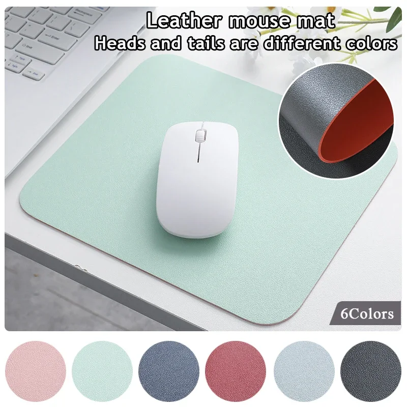 21*25cm couro do plutônio suave mouse pad simples cor sólida mouse pad antiderrapante à prova dwaterproof água mouse pad escola escritório acessórios de mesa