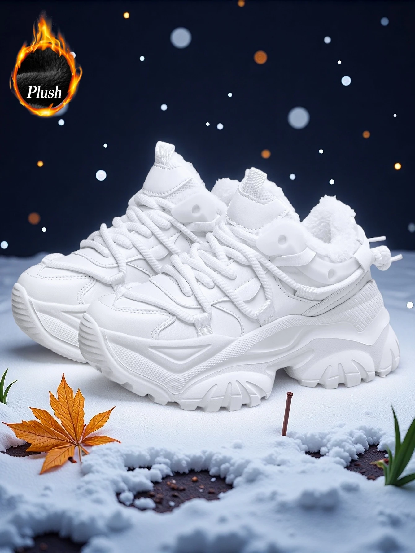 Damen Y2K Sweet-Cool Style Vulkanisierte Schuhe, Leichte Eva-Sneaker mit Dicker Sohle und 7cm Absatzverhöhung, Weiße Freizeitschuhe, Outdoor Ganzjahres Warme Baumwollschuhe – Detail 10