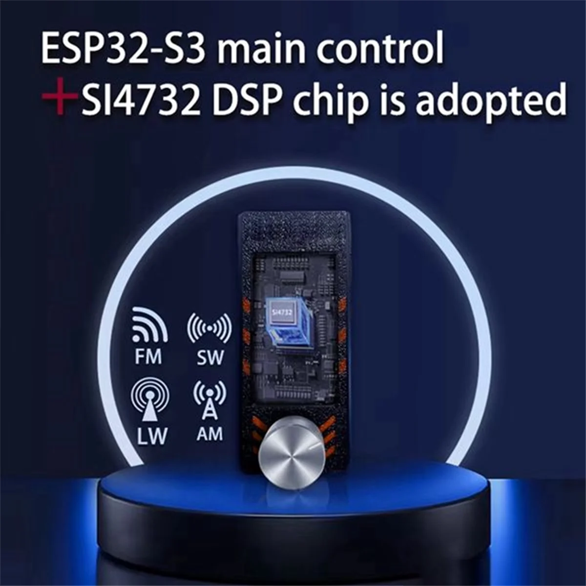 Abnj si4732 rádio de banda completa ats mini pro 0.5-108mhz lsb usb am fm fm/am ESP-32-S3 rádio hf sw mw vhf rádio com antena