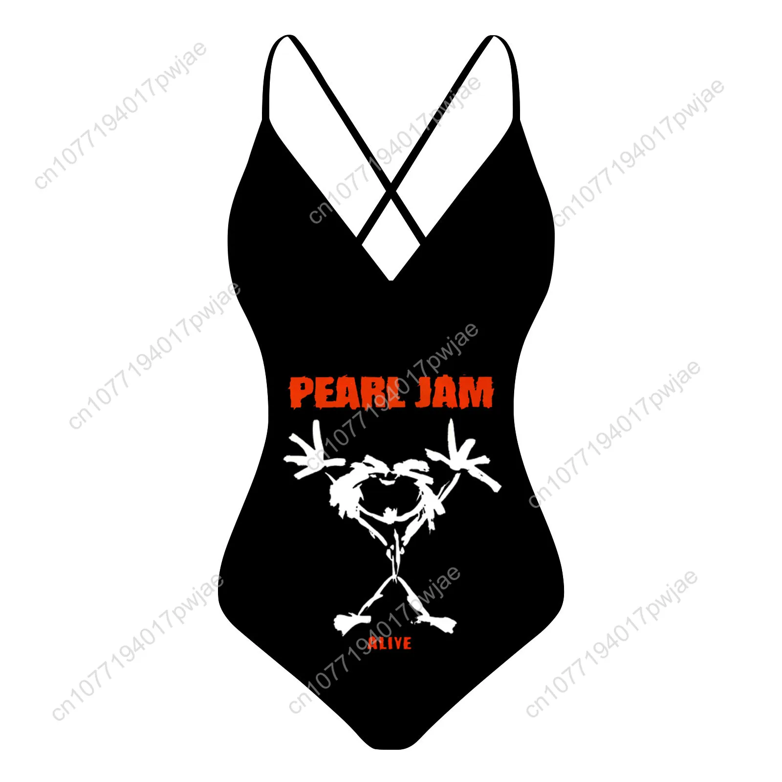 

Pearl Jam Band Custom V-neck Halter Back Swimsuit Womens Bathing Suits Bikini Pool Party Beach Sexy Swimwear Beachwear