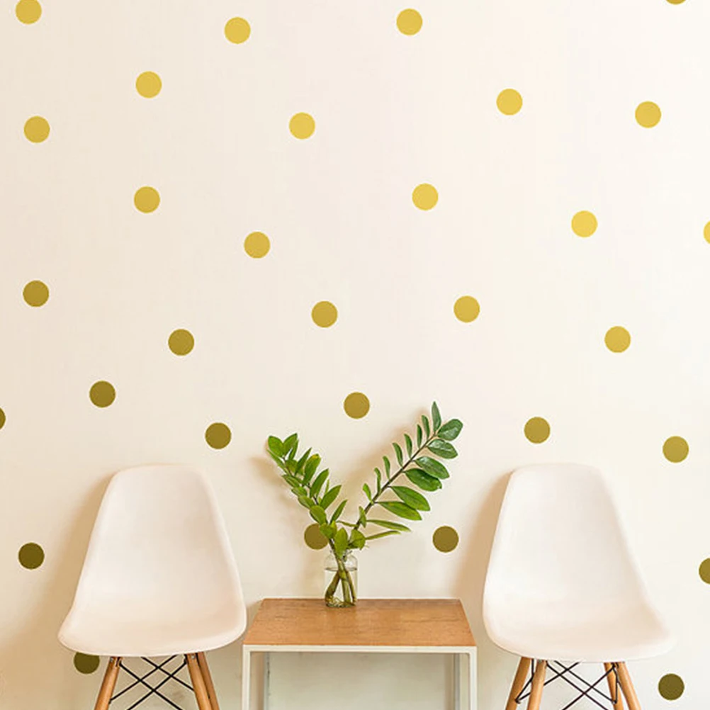 

1 Sheet Golden Dot Wall Stickers Removable Dot Wall Decals DIY 20 Dot Patterns Sticker Wall Decoration for Nursery Room Bedroom