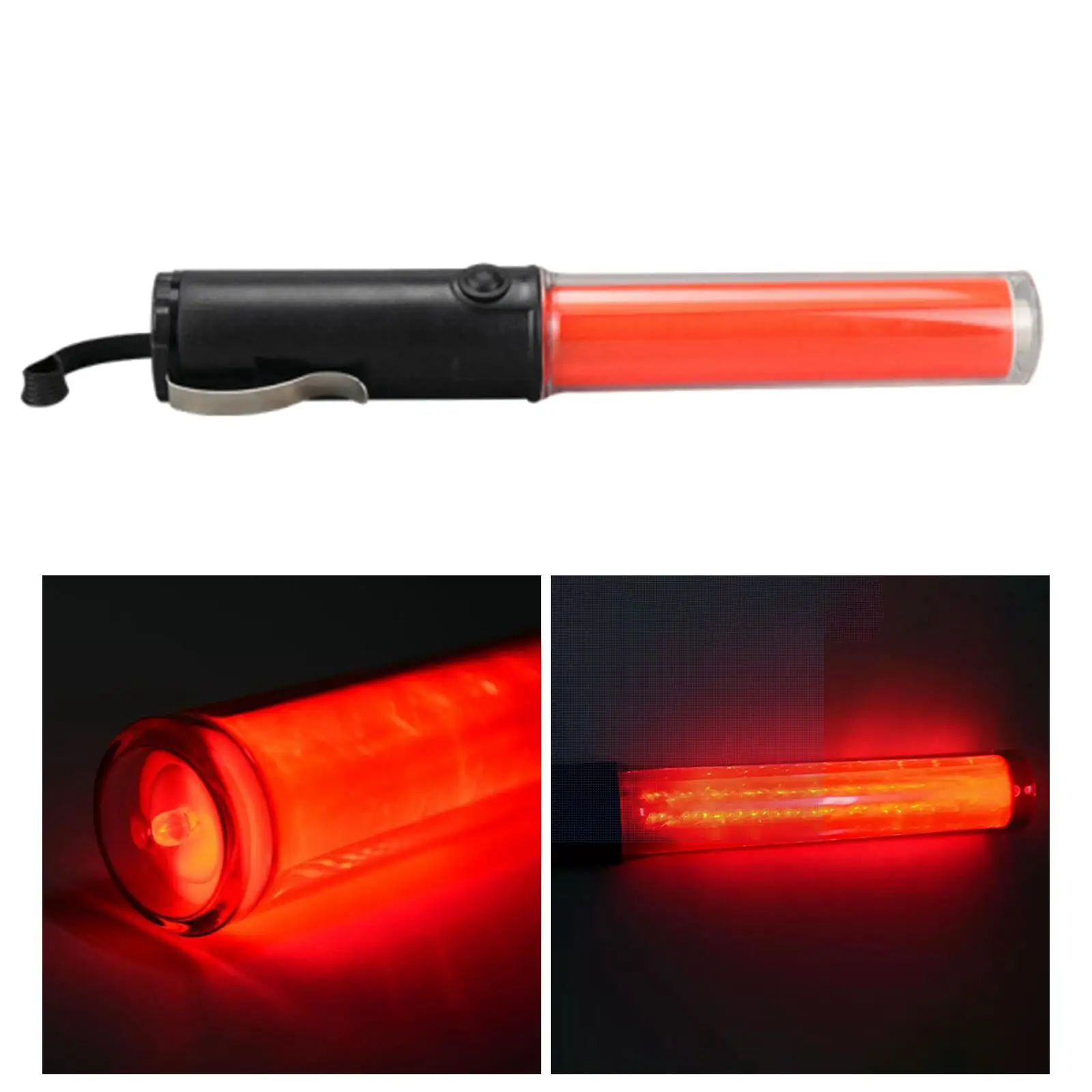 Varita de tráfico de señal de 10 pulgadas y diseño de Clip lateral, bastón de Control de tráfico, varita de luz de seguridad para estacionamiento