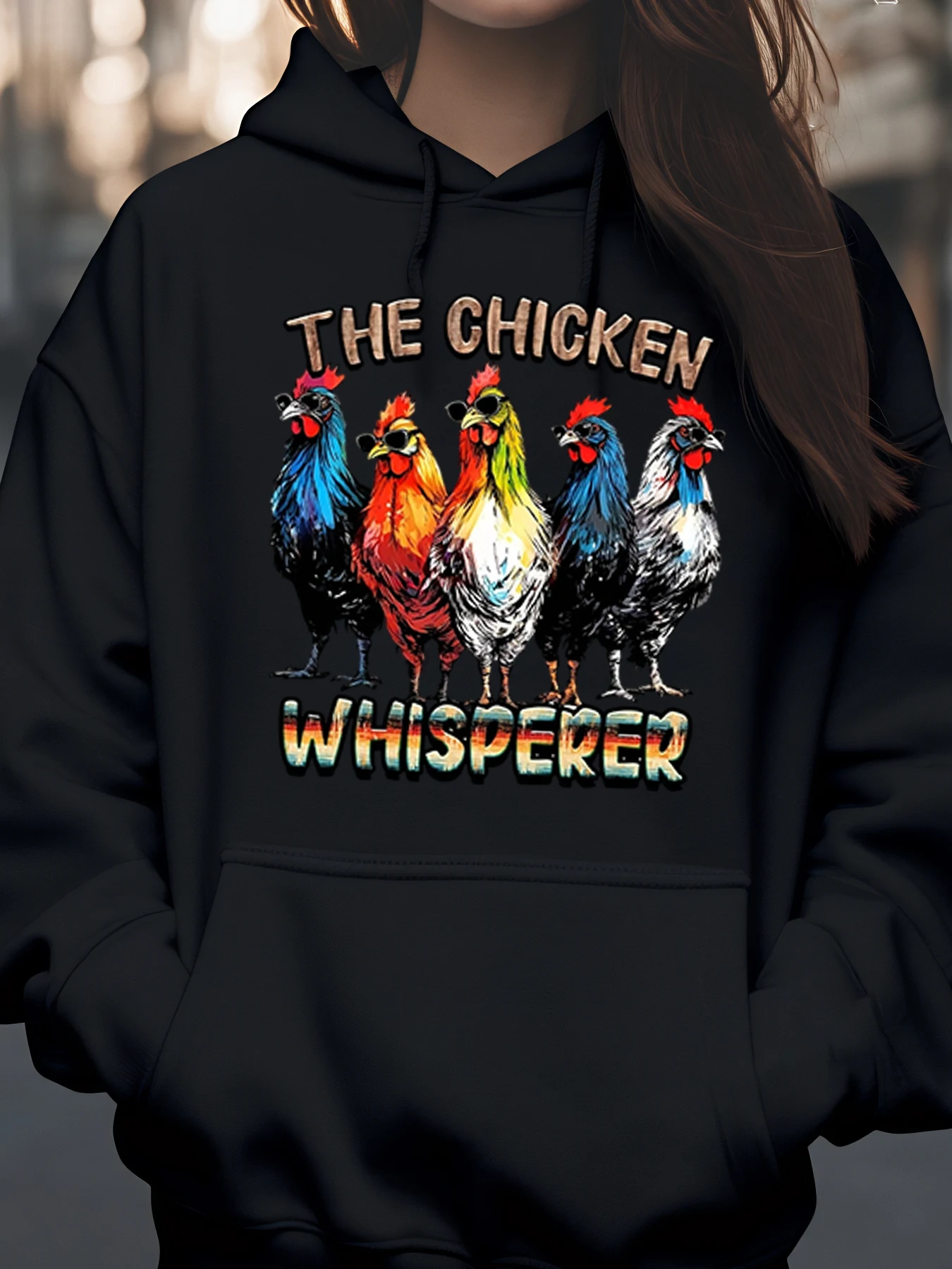

Толстовка с принтом курицы и шепот с принтом петуха для фермерской жизни и любителей курицы для женщин и мужчин