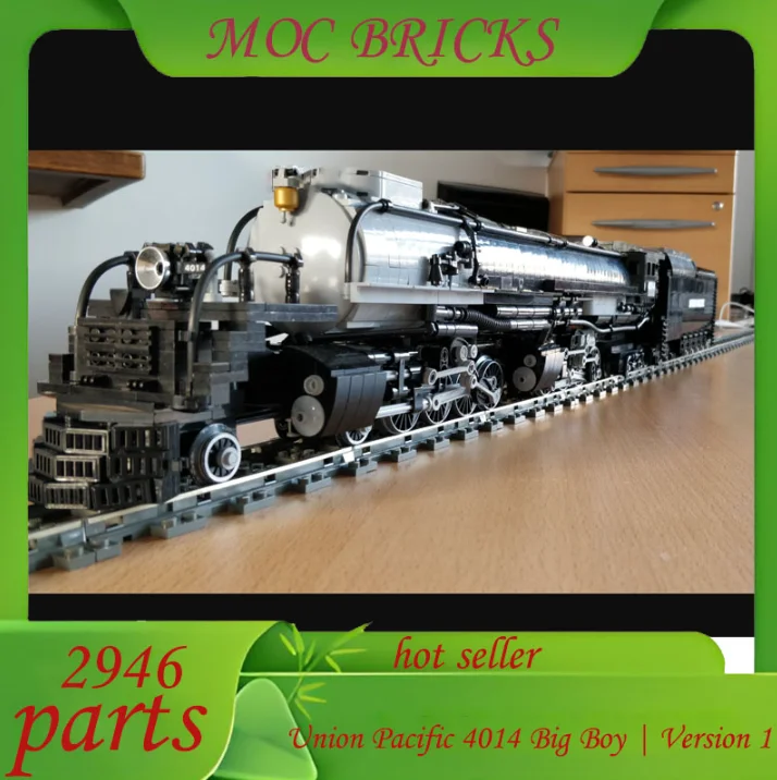 

Customize 2946 Parts Traffic Transport Series Dynamic Union Pacific 4014 Big Boy MOC Black Train DIY Model Bricks Creative Toy