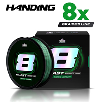 HANDING X8 Blast Braided Fishing Line Super Thin Strong PE Line HyperOSi® Coating German Technology Knotted Well Fishing Line