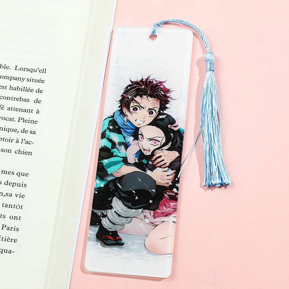 Kimetsu no Yaiba Anime Bookmark مع شرابة Tanjiro و Nezuko مثالية لمحبي الكتب ومحبي الرسوم المتحركة هدية مثالية لـ Manga Enthusia