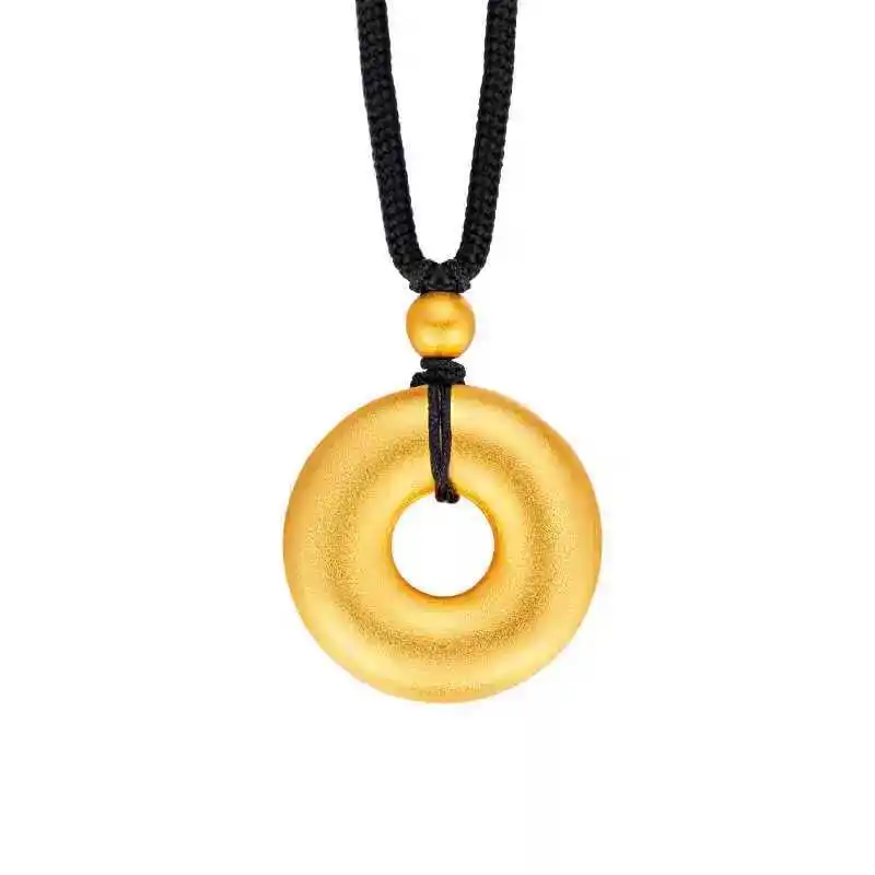 Vietnamese Sand Gold Necklace Ancient Method Peace Buckle Braided Rope Eight Treasures Compass Ornament Holiday Gift