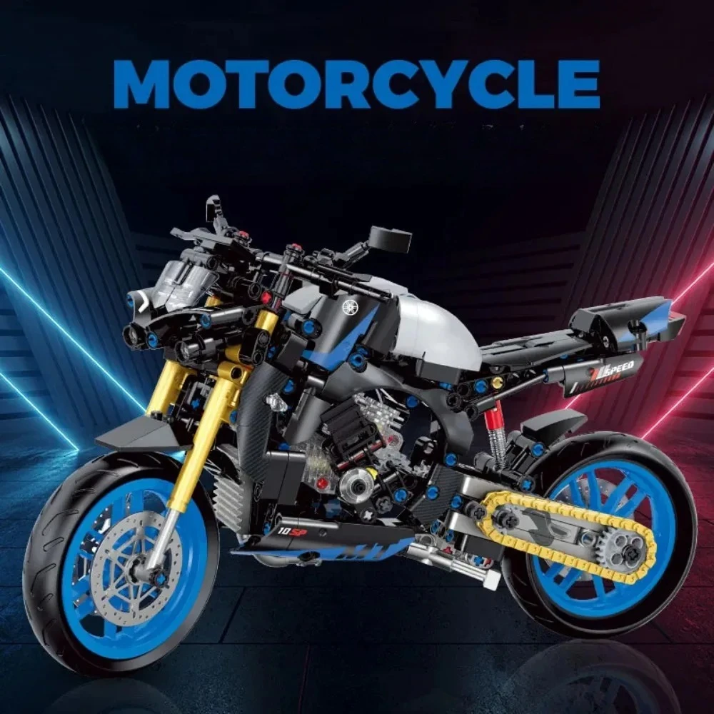 1:8 City Racing Technische Motorfiets Bouwstenen Duke Harleys Motor Racer Bricks Monteren Model Speelgoed Verjaardagscadeautjes