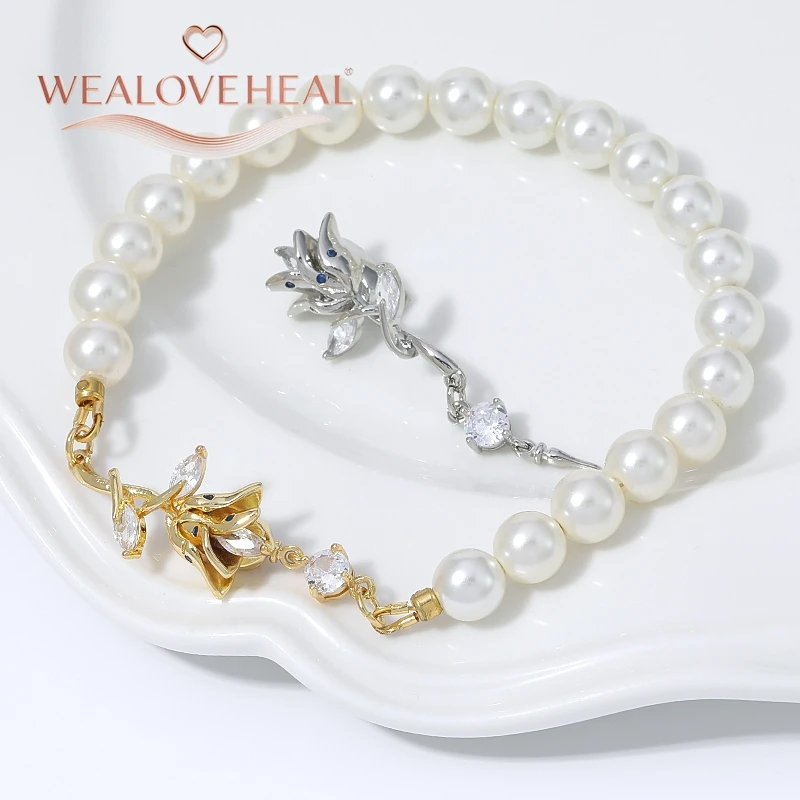 18K vergoldeter Messing-Rosenblüten-Verschluss mit Mikro-Pavé-Zirkonia für DIY-Perlenarmband- und Halsketten-Schmuckherstellungszubehör – Detail 15