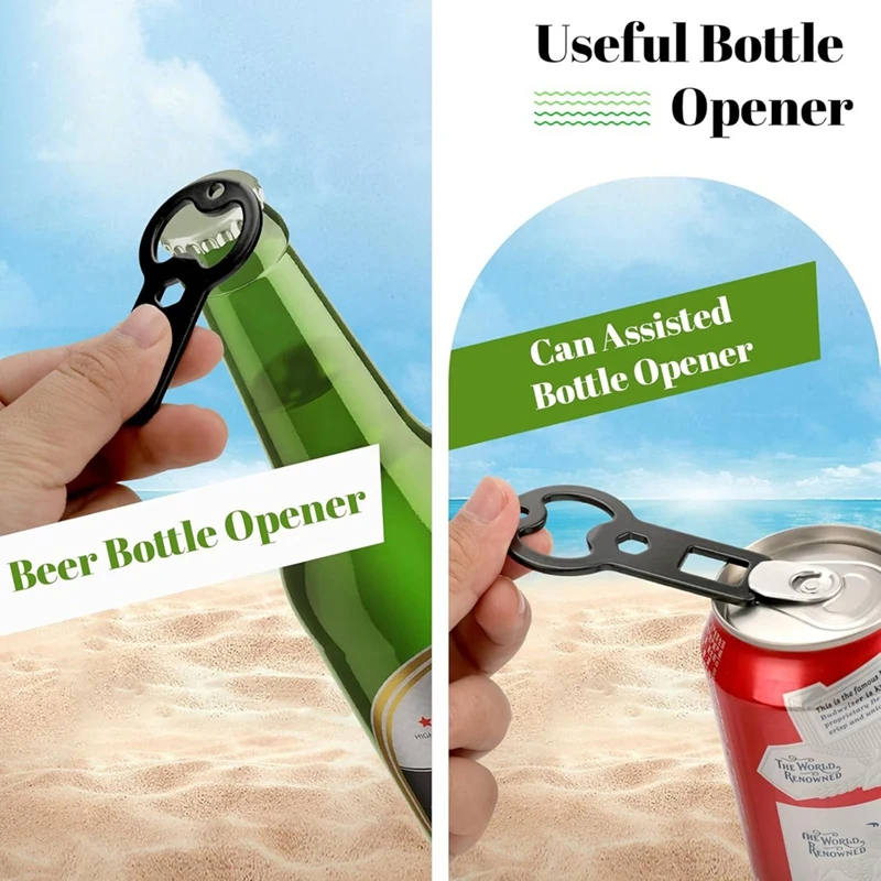 BAAG-Портативный металлический брелок с открывалкой для бутылок, 8 упаковок, плоские открывалки для пивных бутылок со шнурком для любителей активного отдыха