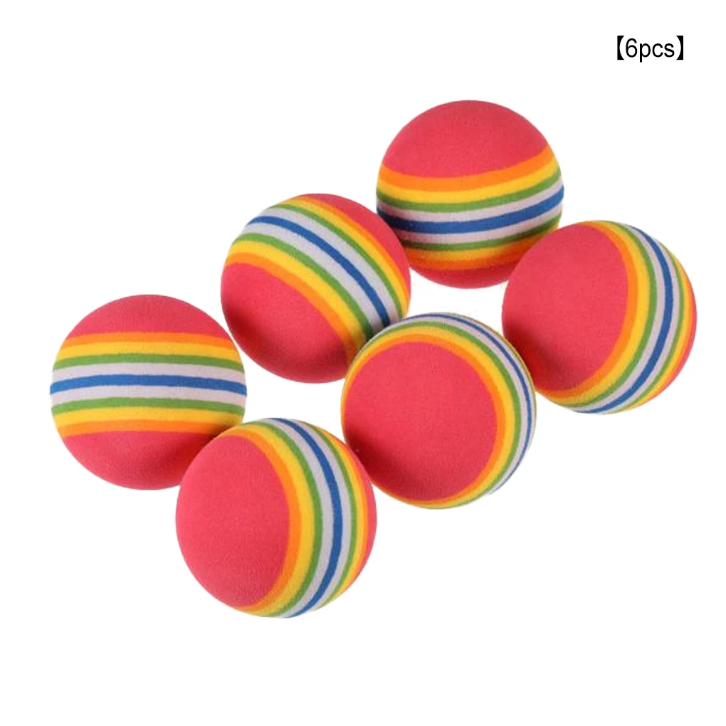 6pcs Golf Balls EVA Foam Training Ball Training Aid Rainbow Color Tool Practice Fitting Mountings Lightweight Equipment