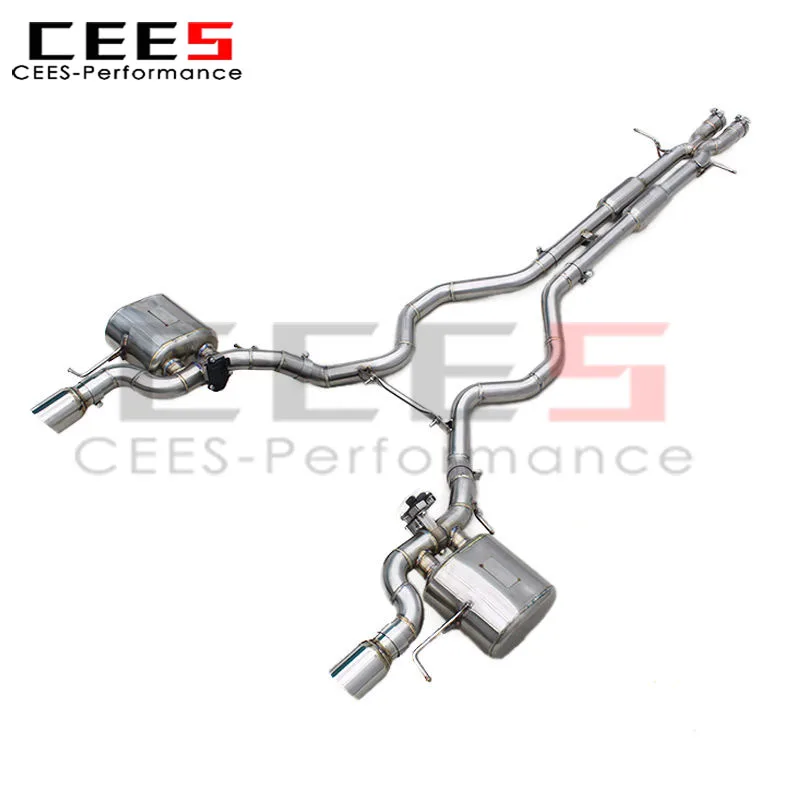 CEES Valved Exhaust System for Land Rover Range Rover Sport SE V6 3.0T 2013+ Supersport X Pipes Resonated Mid Pipe Muffler