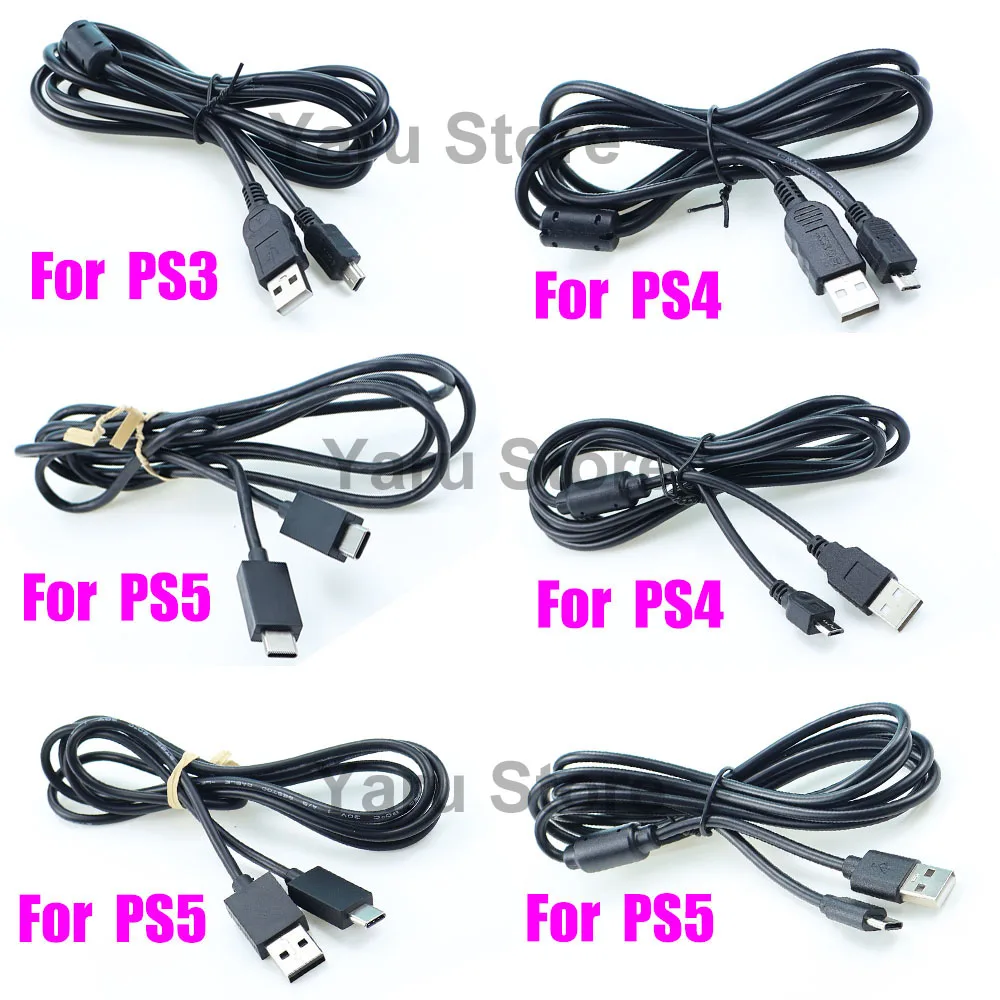 Cable de datos para PS3/PS4/PS5, Cable de carga de controlador inalámbrico para PS5, Cable de datos delgado USB para Cable de carga de TYPE-C