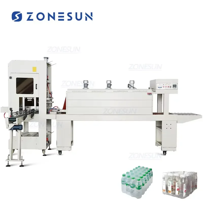 2026 Hot ZS-SPL4 Automatic Beverage Pet Water Bottles Heat Tunnel Film Cutting Shrink Wrapping Packing Machine