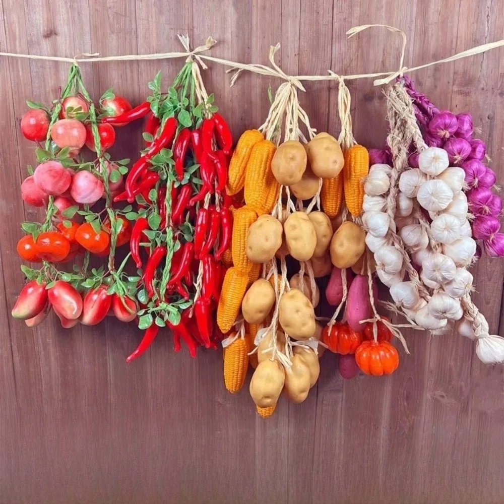 Artificial Simulation Fruit Vegetable String Foam Fake Vegetable Home Garden Decoration Wedding Photography Props DIY Decoration