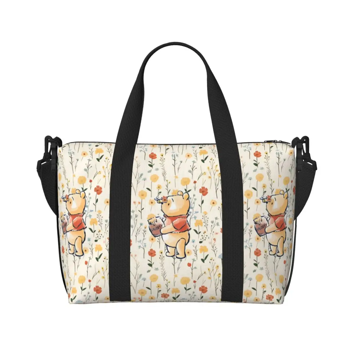 

Custom W-Winnie The Pooh Beach Tote Bag Women Extra Large Gym Carry On Travel Shopping Bags
