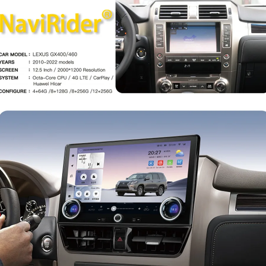 12.5inch Android14 Car Radio For Lexus GX400 GX460 2010-2022 8+256GB Auto Carplay Car GPS Navigation Multimedia Player Head Unit