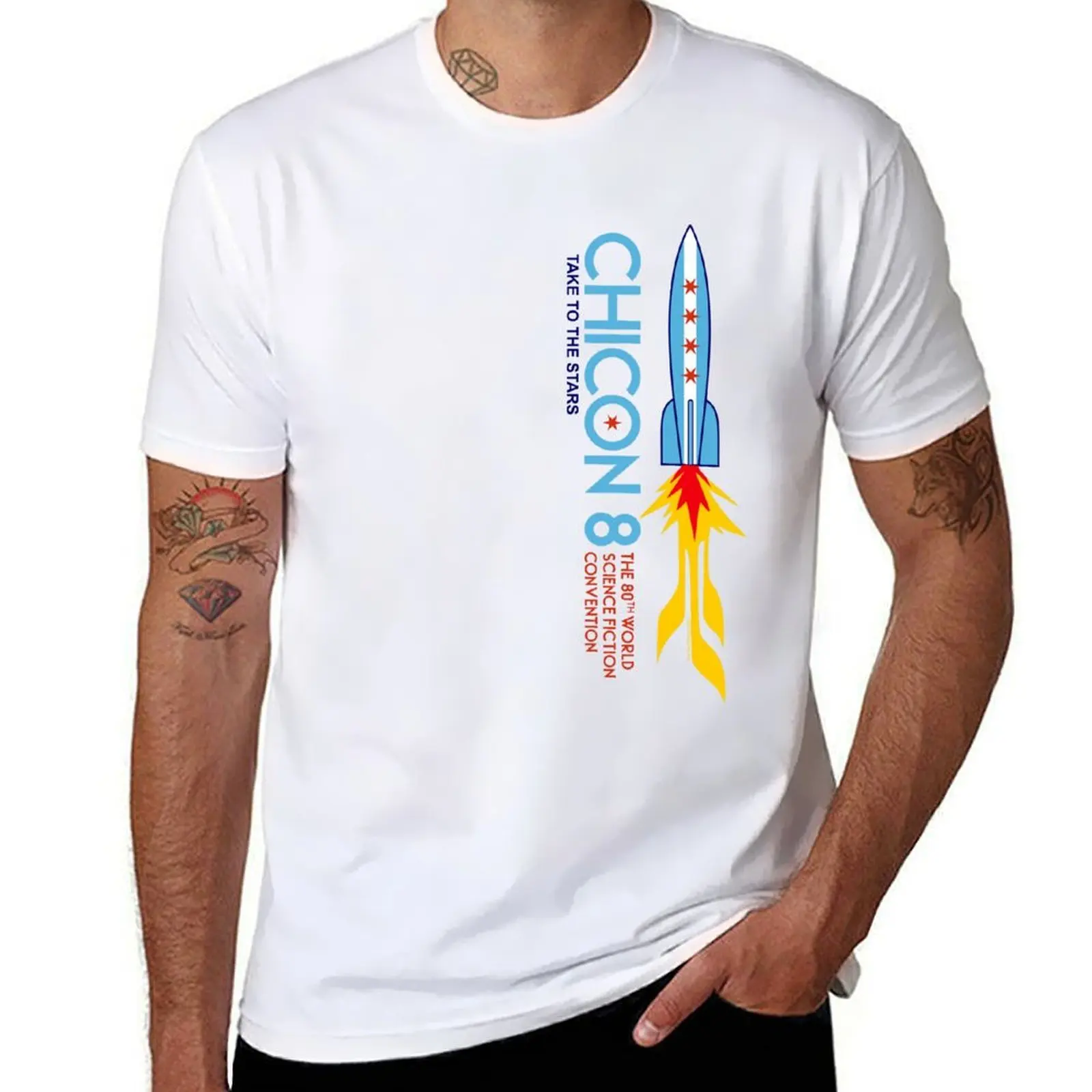 

Chicon 8: Take to the Stars (Blastoff) T-Shirt man t shirts for men casual printed t shirts for man T-Shirt
