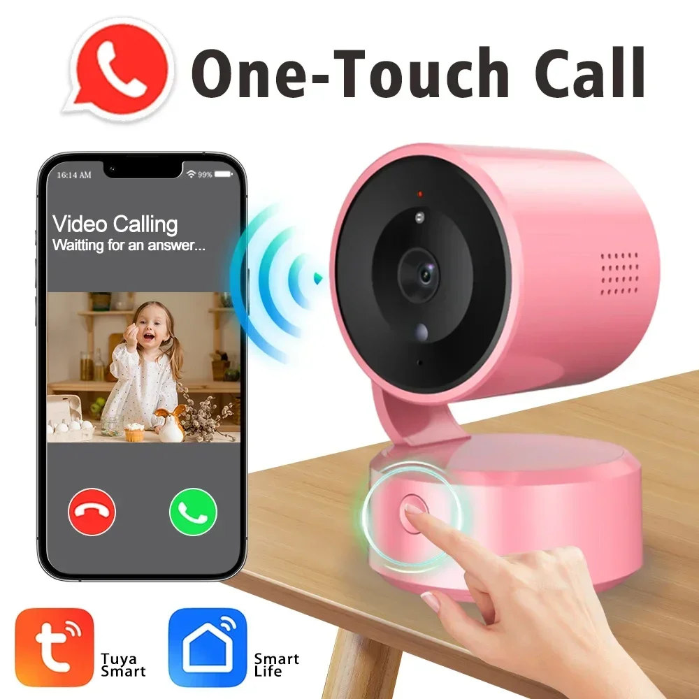 

Tuya One- touch Call 5MP PTZ Control WiFi IP Camera Mini Indoor Monitor Wireless Security Protection Cameras Remote Control