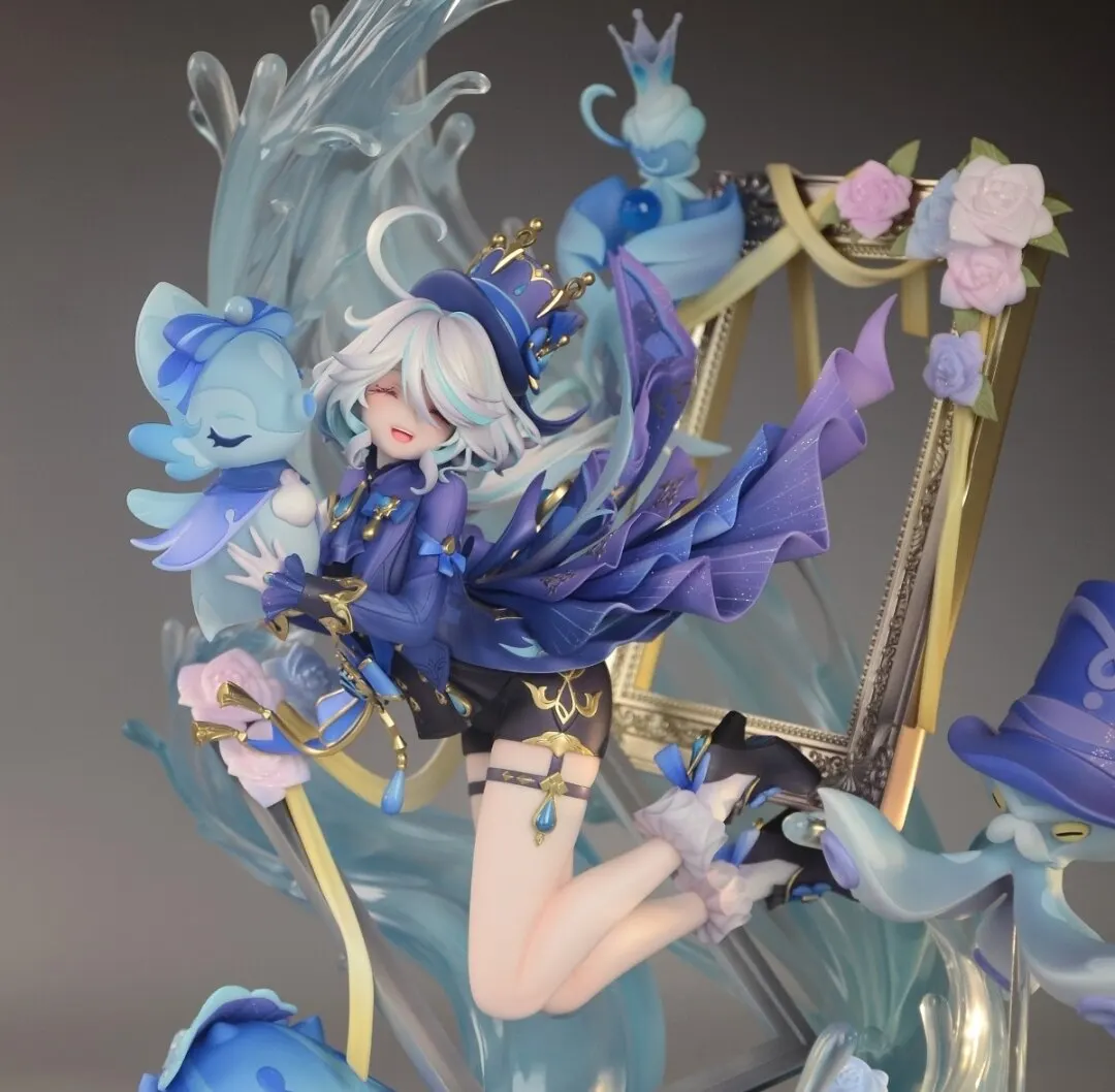 Genshin Impact Furina Grand Ball PVC GK Anime-Figur Schöne Mädchen-Statue Sammlerstück Desktop-Ornament für Anime-Spielfans
