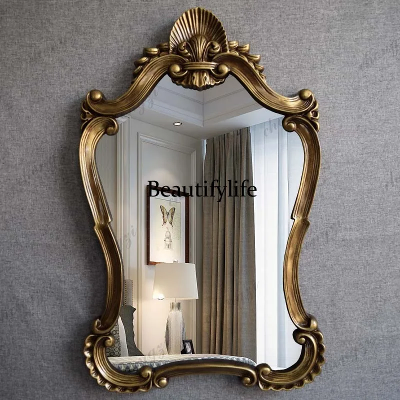 European style, retro makeup, French dresser bust mirror, bathroom, porch decorative mirror