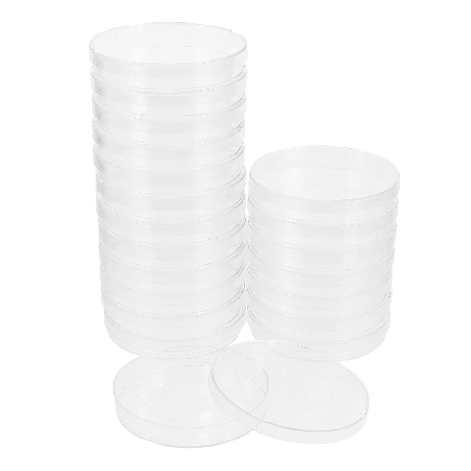 

20 Pcs Cell Culture Dish Clear Petri Science Laboratory Plate with Lid Holder Tool Transparent