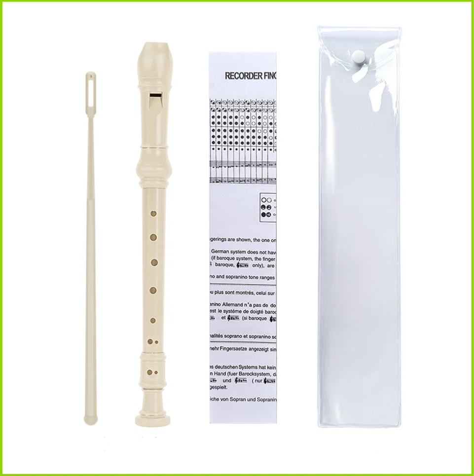 8-Loch-Klarinette, lange Flöte, J32, ABS, vertikale Flöte, Musikinstrument, Musikunterricht, mit Reinigungsstab für Kinder, Anfänger – Detail 8