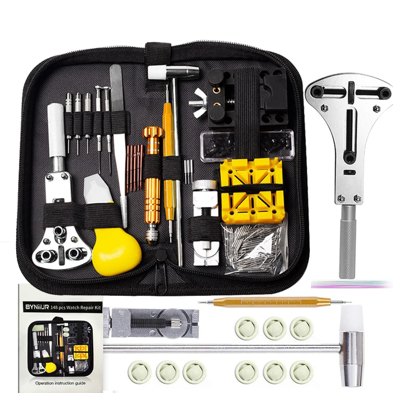 

158PCS Watch Repair Tools Kit Clock Watchmaker Link Pin Dissolving Housing Open Remover Battery Replacement Static-free Set