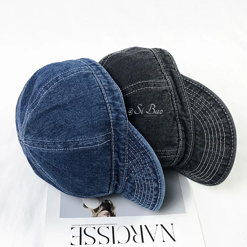 Spring Autumn Fashion Short Brim Denim Cap Summer Outdoor Leisure Visor Hat Trend Baseball Caps Hip Hop Sport Hats Present