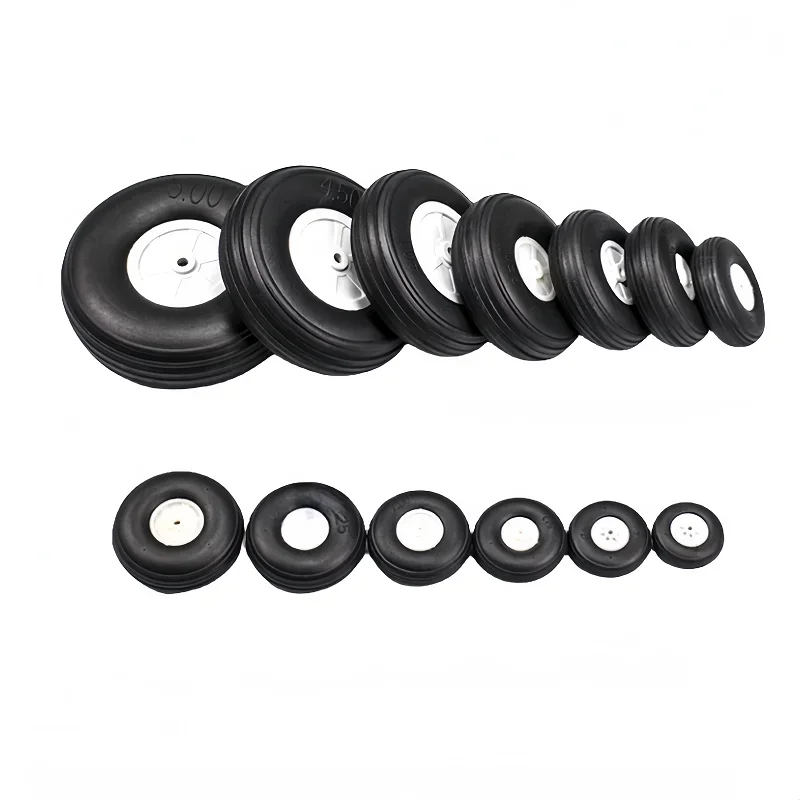 RC Aircraft Model Fixed Wing Real Aircraft Tire PU Rubber Wheel Landing Gear Wheel Diameter 2.25/2.5/2.75/3.0/3.5/4/4.5/5 Inches