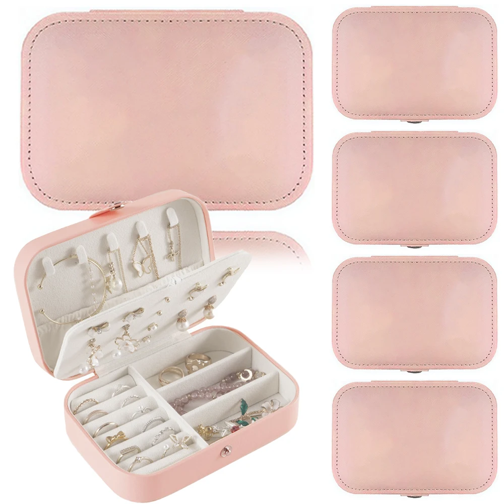 

Jewelry Casket Portable Jewelry Earring Organizer Display Solid Color Series New Women's Large Capacity Cosmetic Bag