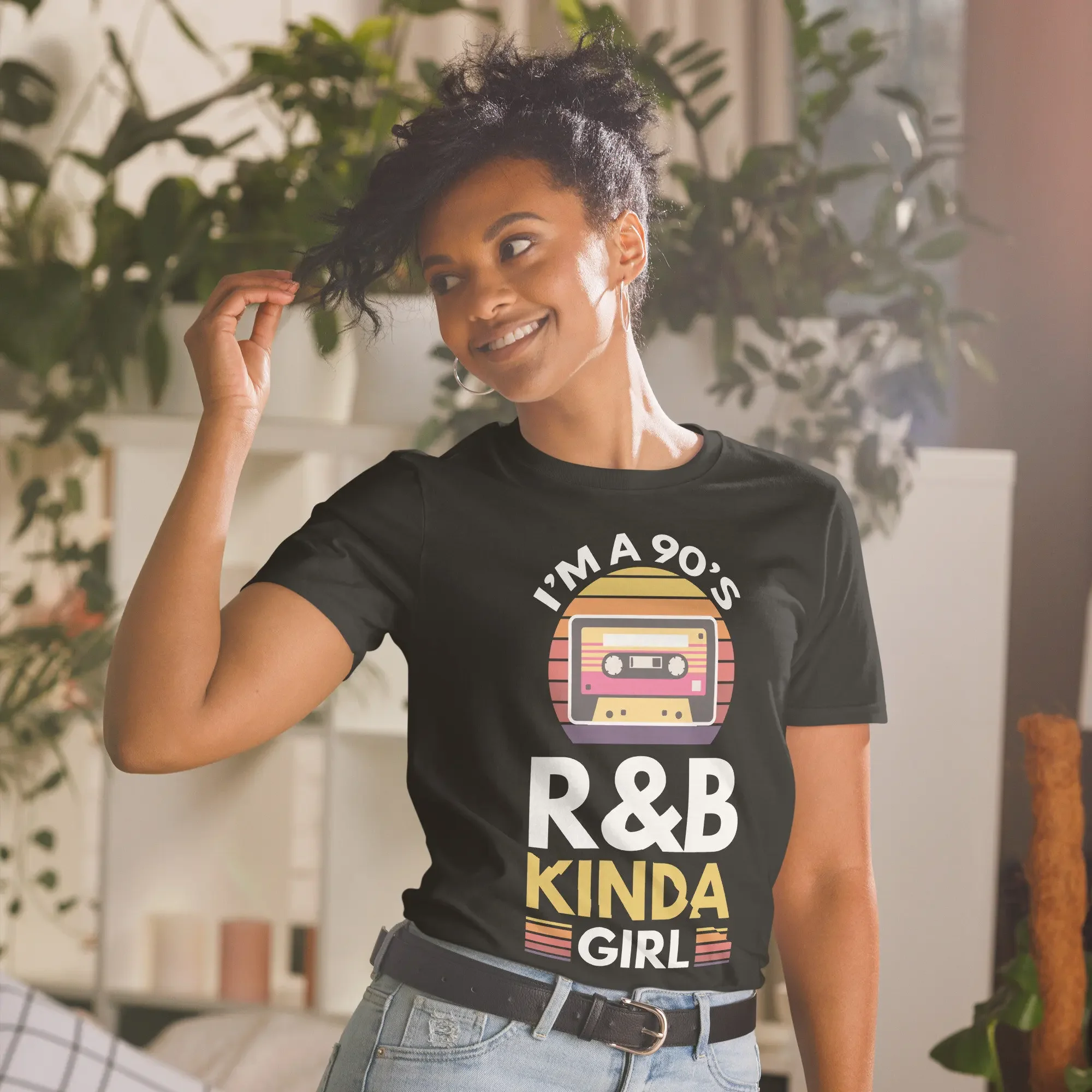 أنا 90'S R B كيندا فتاة تي شيرت Rnb إرتداد الموسيقى