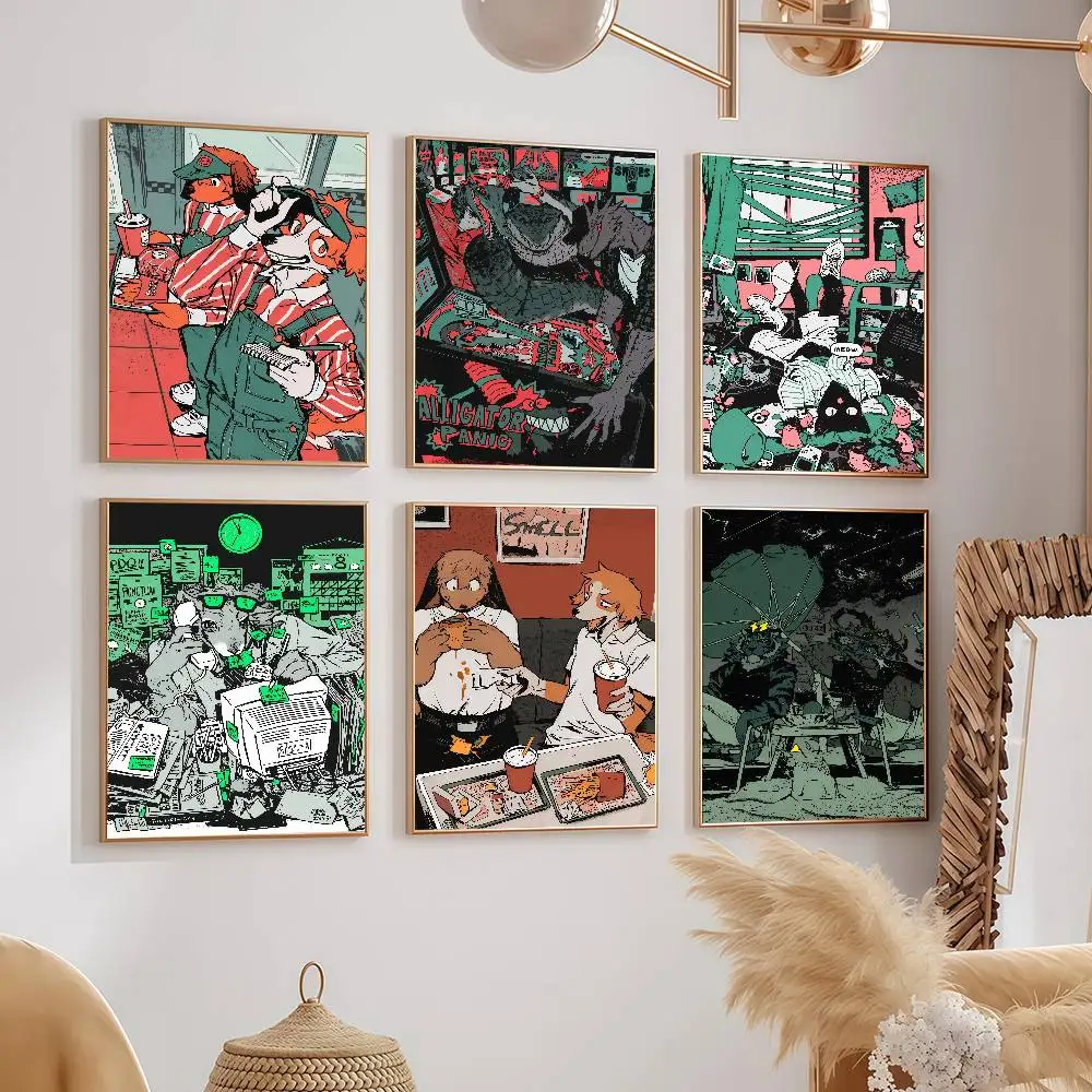 Cartoon S-SMELL N-Nagabe Furry DOG CAT Posters Dormitory Decorations Bedroom And Living Room Wall Murals Souvenirs