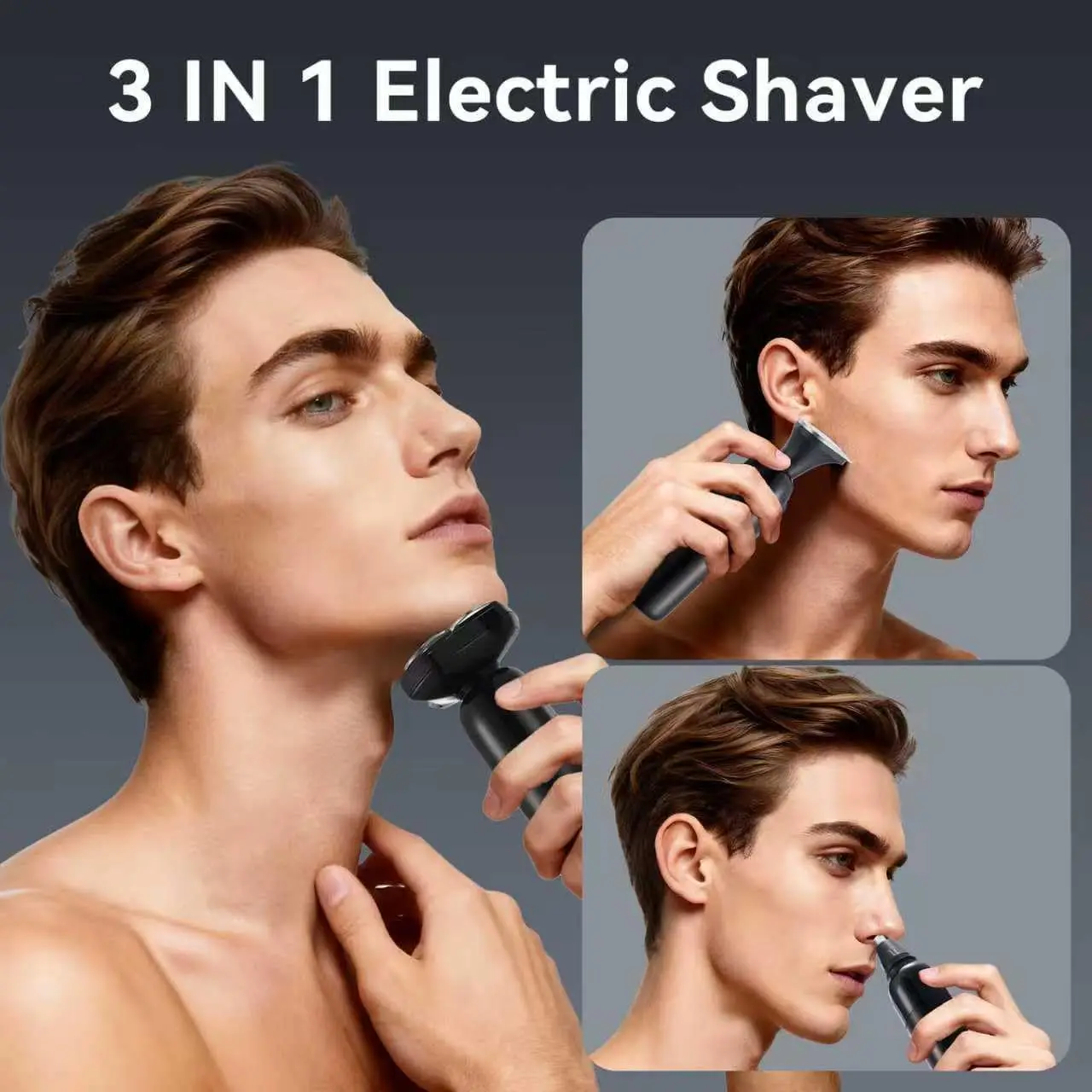 Sweker Electric Razor for Men Washable Electric Razors USB C Rechargeable Rotary Shaver with Nose Sideburns Hair Trimmer
