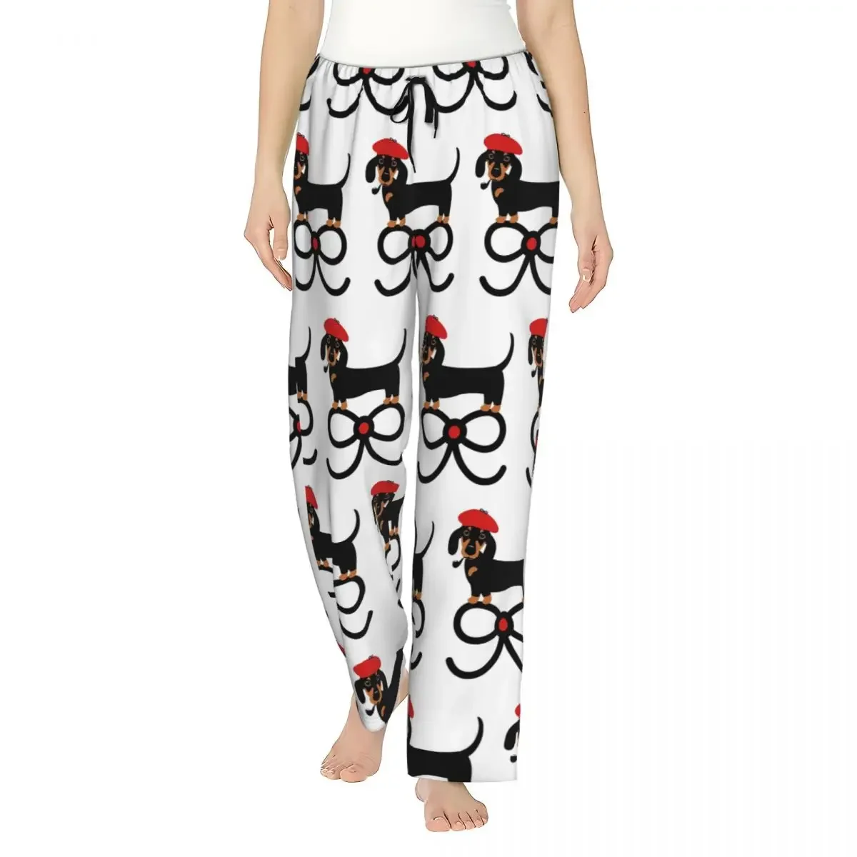 

Custom Dachshund Dog Women Pajama Pants Lounge Sleep Sleepwear Bottoms with Pockets