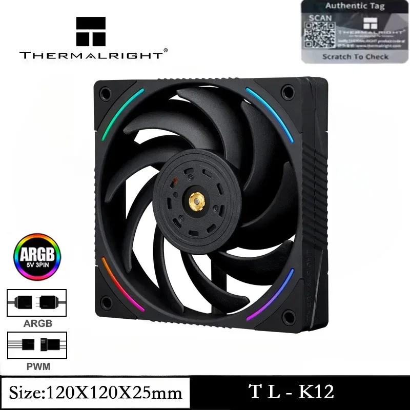 

Thermalright TL-K12 1/3/5 PCS ARGB 120mm Cooler CPU Fan Computer Case Cooling PWM Control 2150RPM Speed Performance Case Fan