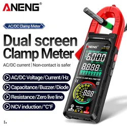 ANENG ST213 Pinza amperometrica VA Display a colori inversi Multimetro CAT III 6000 Conteggio Vero RMS Tester DC/AC Tensione Corrente Strumento