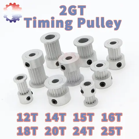 2GT Timing Pulley GT2 12T 14T 15T 16T 18T 20T 24T 25T Pulley 2M Synchronous Wheel for 3D Printer Pulley 2MGT Belt Pulley 20Teeth