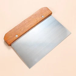 wooden handle Stainless Steel Pastry Chopper Baking Pasta Spatula Dough Scraper Tools Cake Decorating