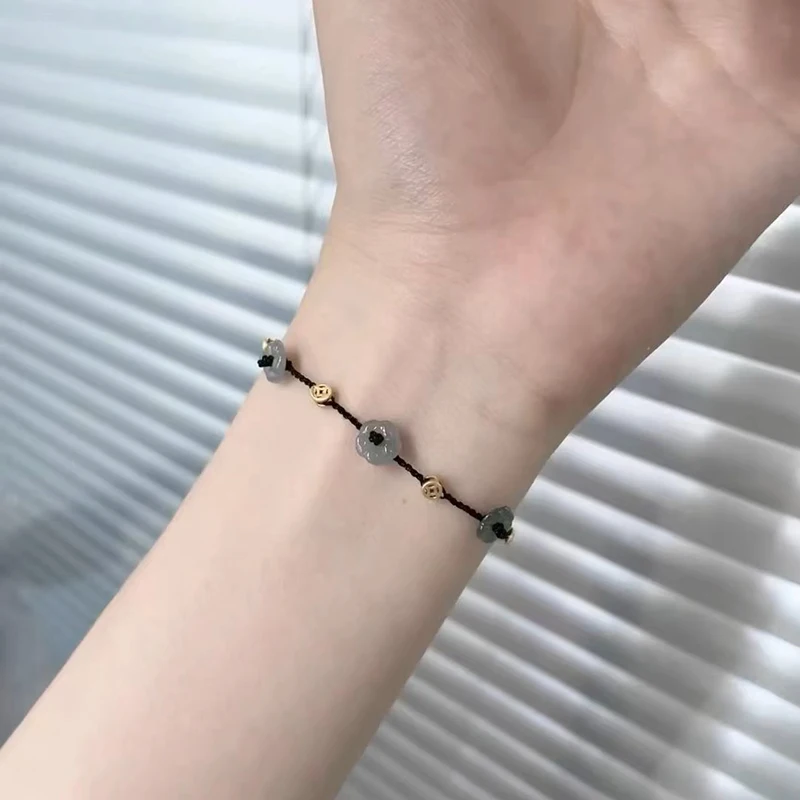 Chinese Style Simple Line Lucky  Bracelet Flower Beaded Bracelet For Women Handmade Rope Bracelet Jewelry