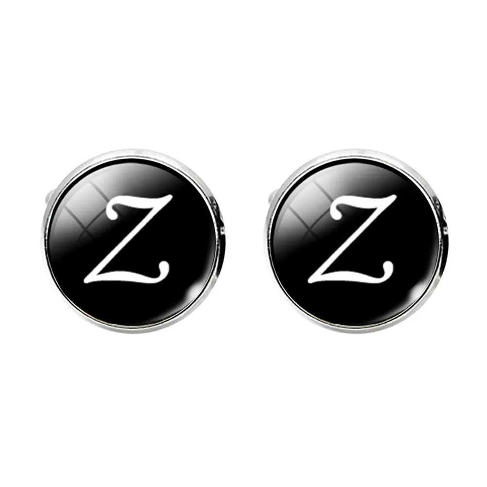Glass Cuff-Link Sleeve Button Copper Small Lightweight Round Z Letter Pattern Collar Decoration Men's Formal Wear
