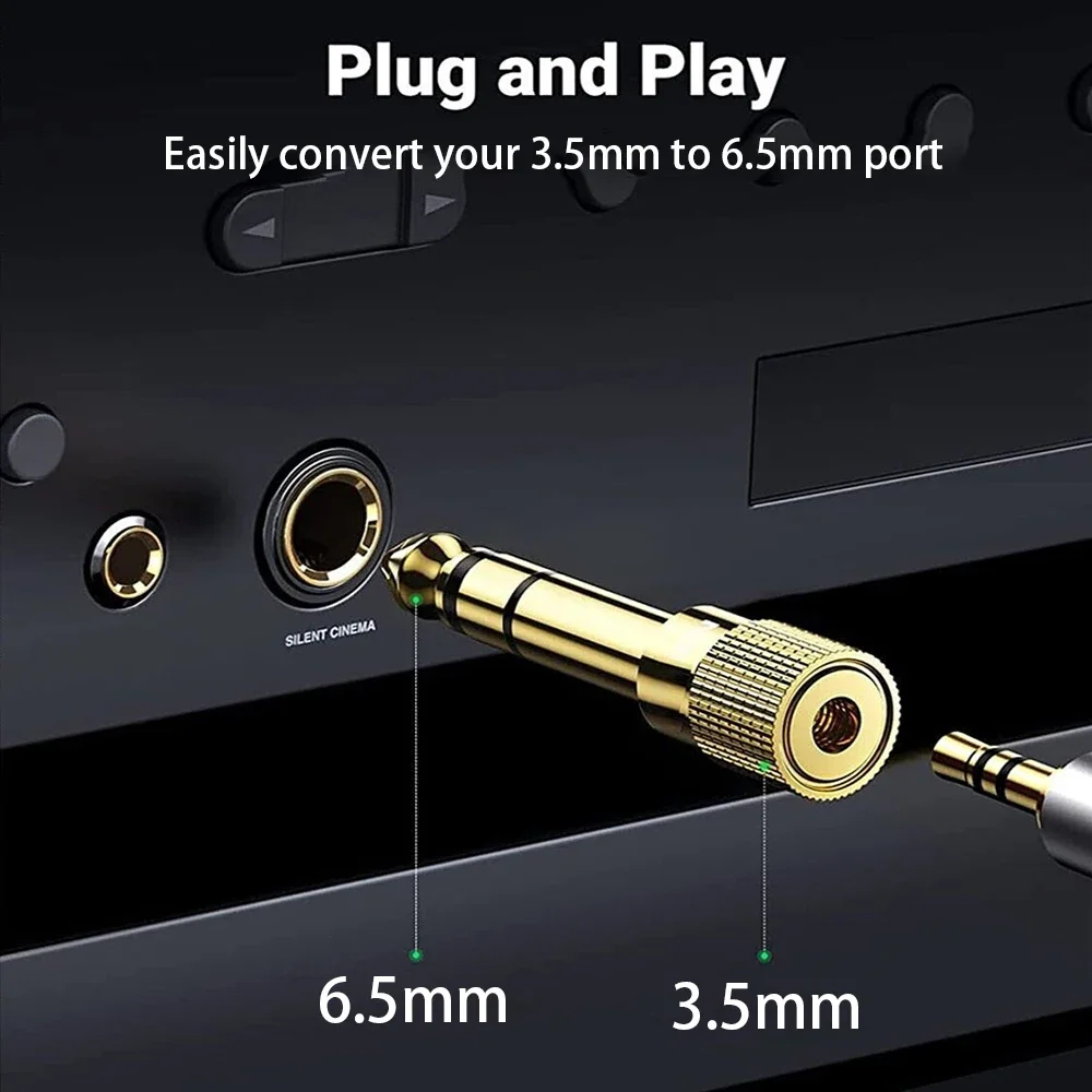 Jack 6.5 6.35mm Male Plug to 3.5mm Female Connector Headphone Amplifier Audio Adapter Microphone AUX 6.3 3.5mm Converter