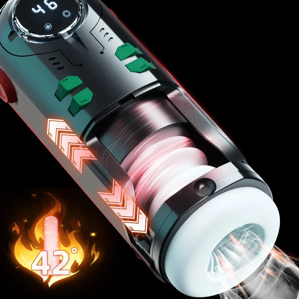 Male Masturbation Cup Automatic Telescopic Heated Sucking Pocket Pussy Blowjob Sex Machines Toy Adult Goods for Men Masturbator