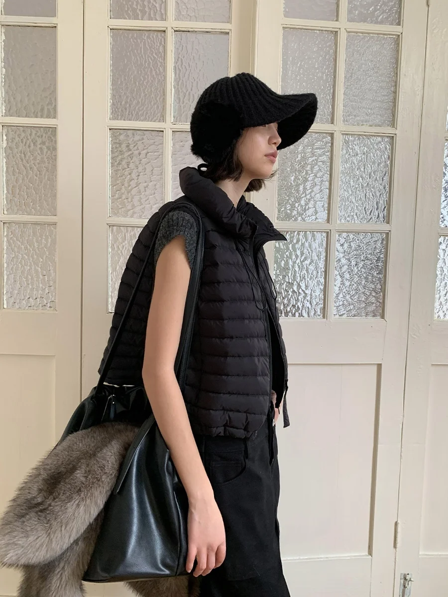 

DKZ женский пуховый жилет свободного покроя, теплый многослойный жилет Du Feather Svel, корейский Sle для поездок на работу, модное зимнее новое поступление