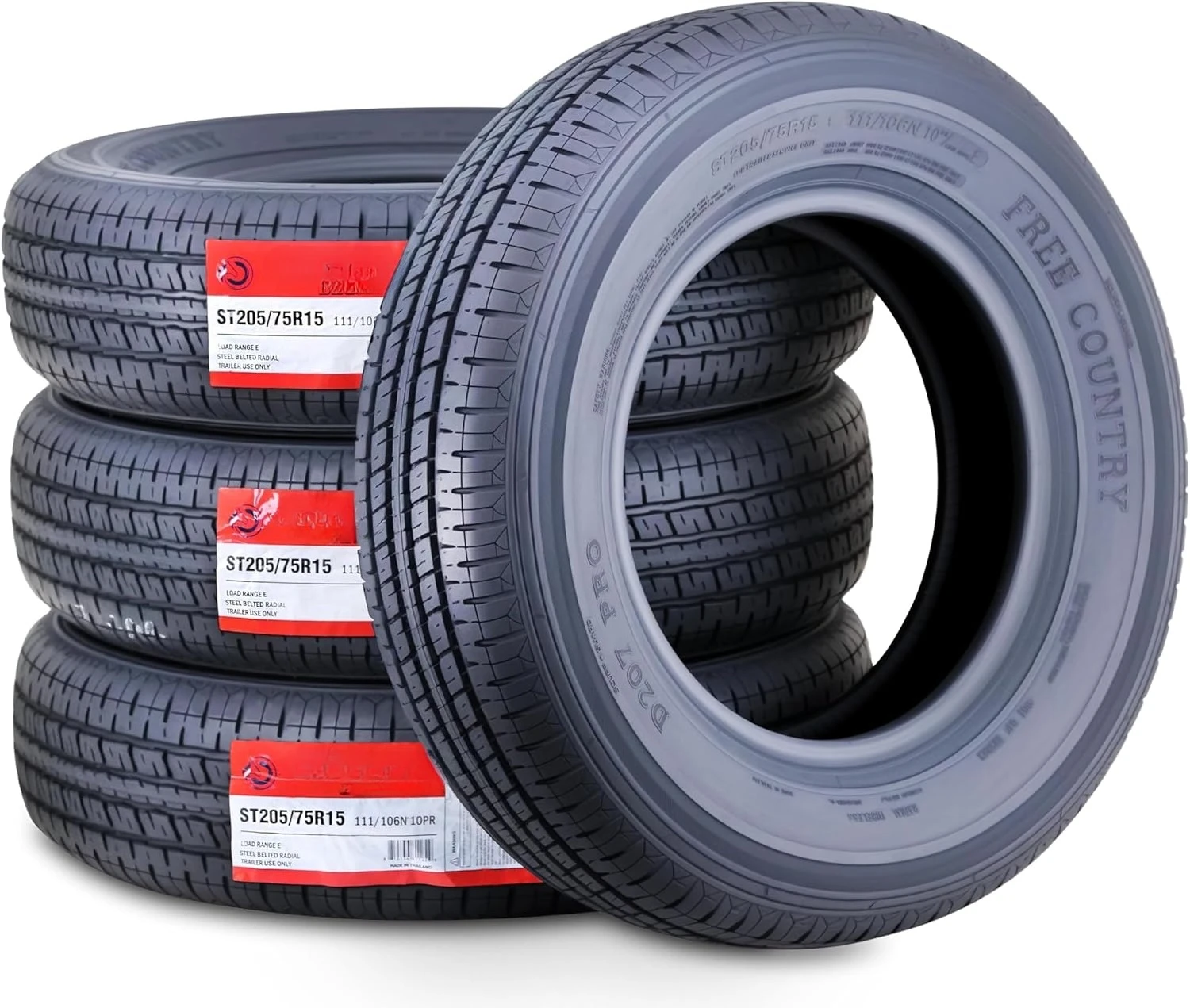 مجموعة من 4 إطارات مقطورة شديدة التحمل ST205/75R15 205 75 15 نطاق تحميل 10 طبقات E حزام شعاعي مع واقي من الصلب · شعبية جديدة #1
