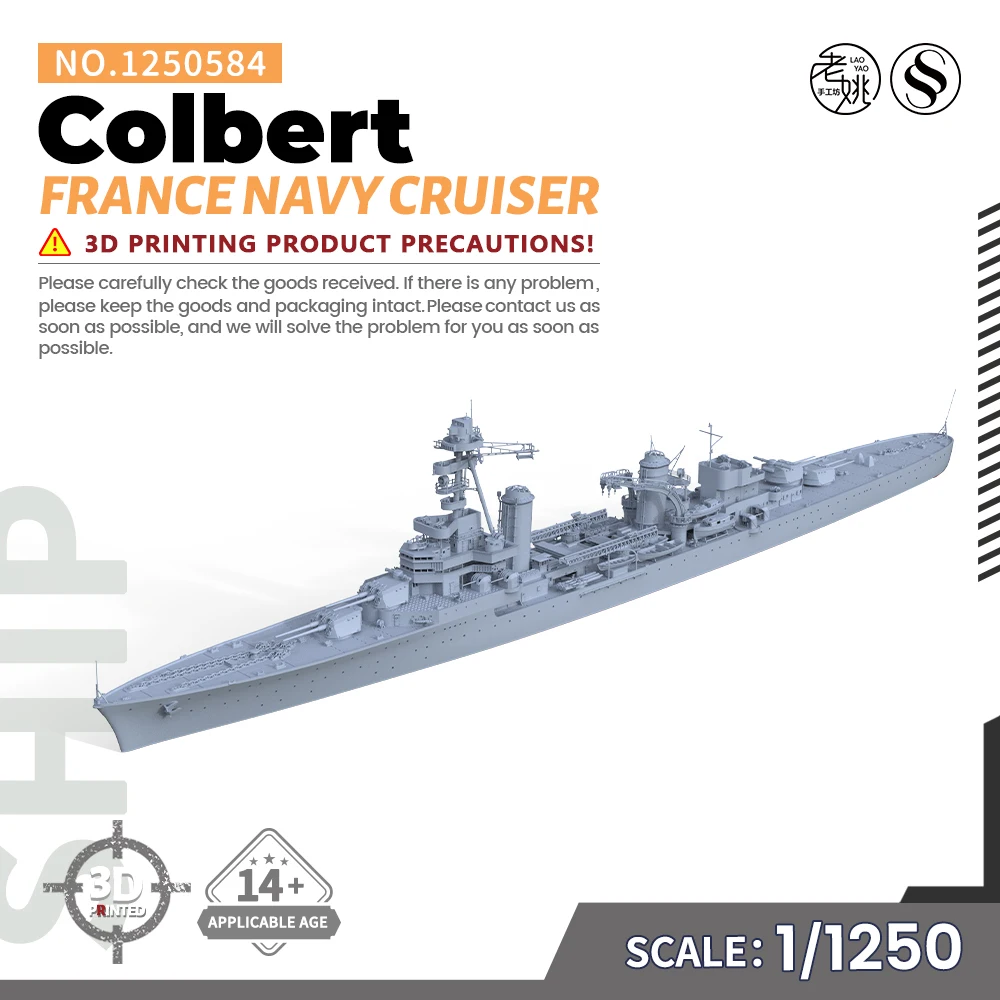 SSMODEL SS1250584/S 1/1250 Military Model Kit  France Navy Colbert Cruiser